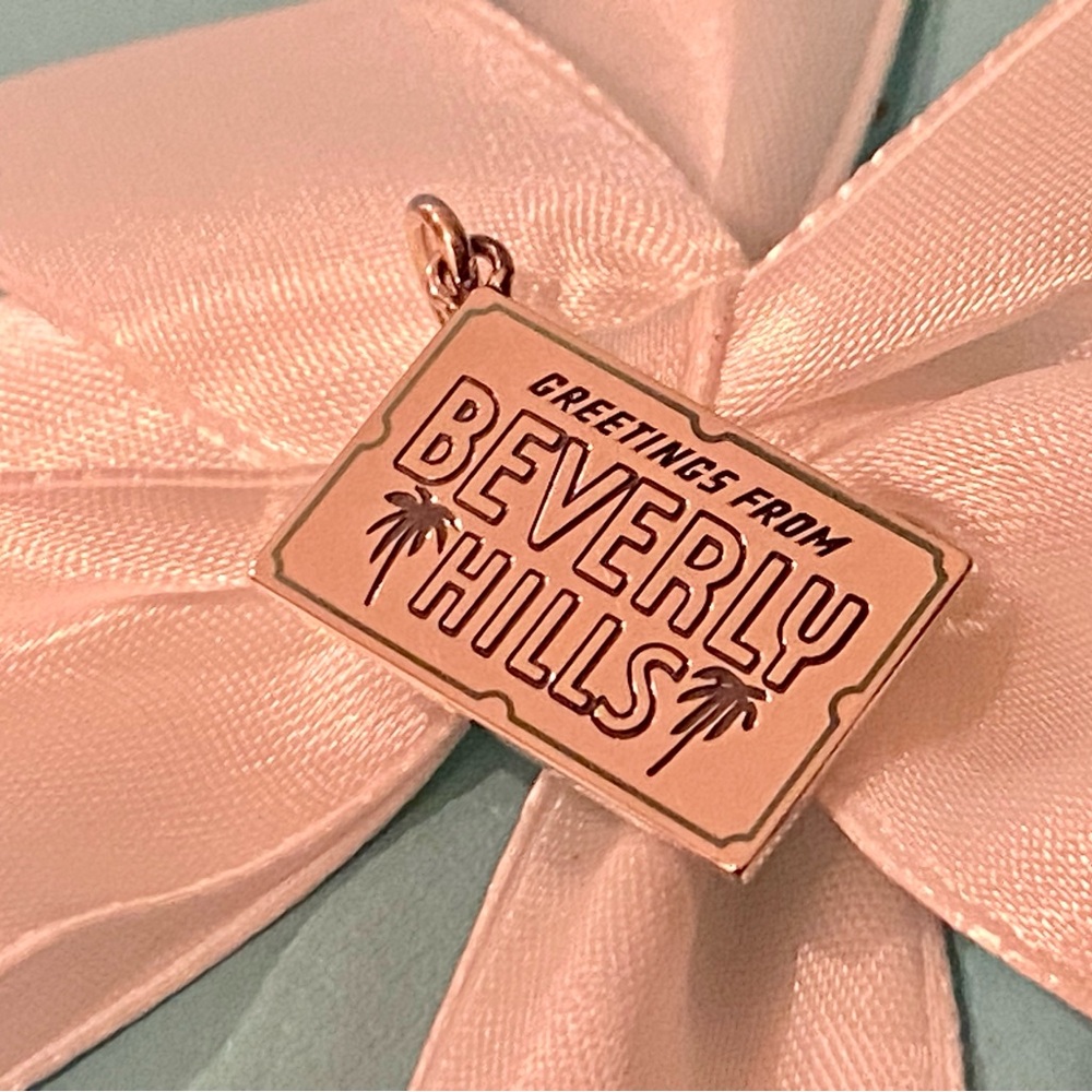 Tiffany & Co. New, Sterling Silver “Greetings from Beverly Hills” postcard charm